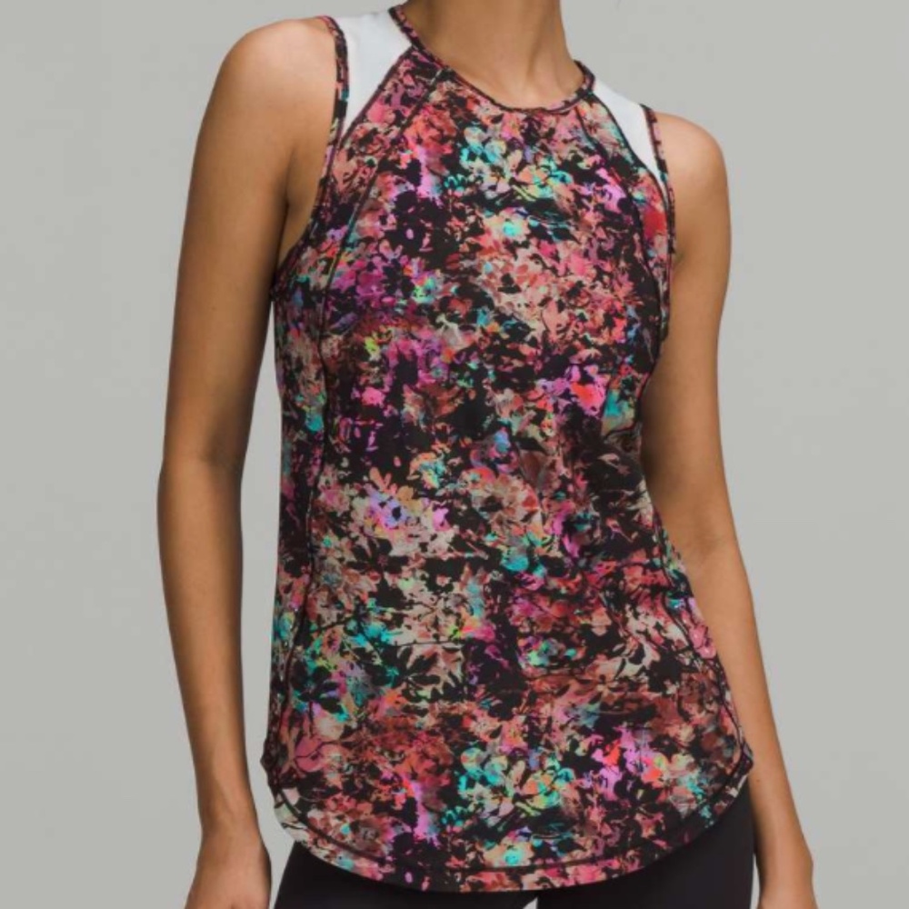 Lululemon Sculpt Tank Top Stencil Blossom Red Multi Size 12